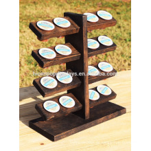 Einzelhandel Store Kommerzielle Display-Tisch Top 5-Tier 16 Stück Portable Dark Solid Holz K-Cup Halter